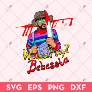 Bad Bunny Chucky SVG, Bad Bunny Wanna Play SVG, Chucky x Bad Bunny SVG