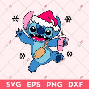 Christmas Stitch Stanley Tumbler SVG, Lilo Stitch SVG, Disney Stitch Christmas SVG