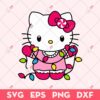 Hello Kitty Christmas Lights SVG, Hello Kitty Merry Christmas SVG, Kitty Cat SVG, Christmas SVG