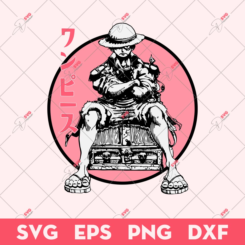 Luffy Pirate King SVG, One Piece Luffy SVG, Anime SVG