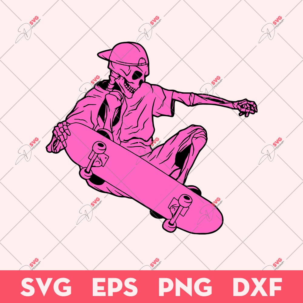 Preppy Skeleton SVG, Skull SVG, Skeleton Sticker SVG