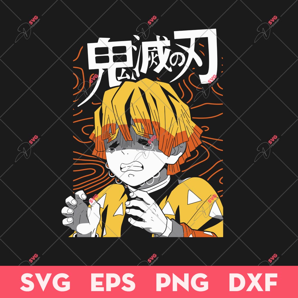 Agatsuma Zenitsu SVG, Kimetsu No Yaiba SVG, Anime SVG