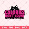 Cat Calories Don't Count If You Eat Dessert First SVG, Black Cat SVG, Ebony Cat SVG