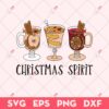 Christmas Spirit SVG, Coffee Tea And Wine Lovers Xmas SVG, Christmas Coffee SVG