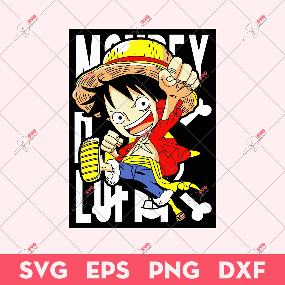 Monkey D Luffy Chibi SVG, Cute Luffy SVG, One Piece Anime SVG