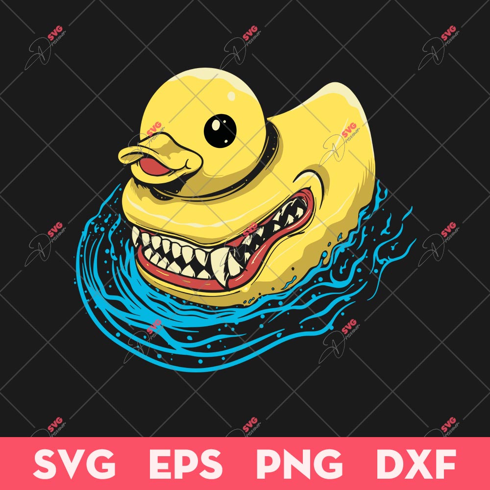Demon Rubber Duck SVG, Funny Cool Angry Duck SVG, Animals SVG