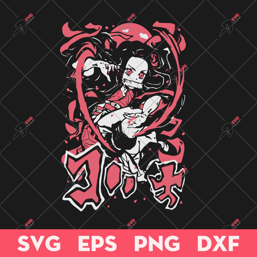 Demon Slayer Nesuko Fight SVG, Kimetsu No Yaiba SVG, Manga And Anime SVG