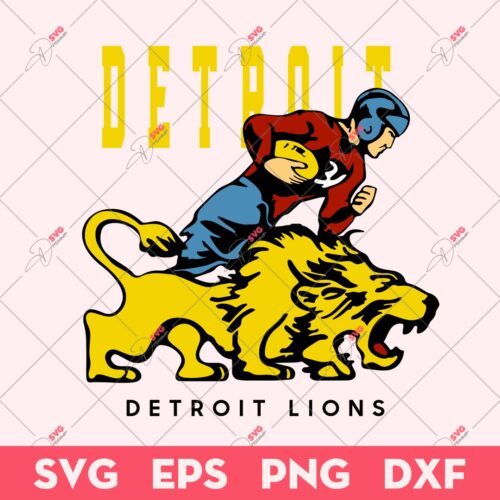 Detroit Lions SVG, Detroit Lions Yellow Retro Grunge SVG, Sport SVG