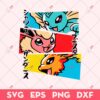Eevee Water SVG, Fire And Eletric SVG, Pokemon SVG