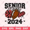 Football Leopard Heart Graduation SVG, Senior Mom 2024 SVG, Graduation Mom SVG