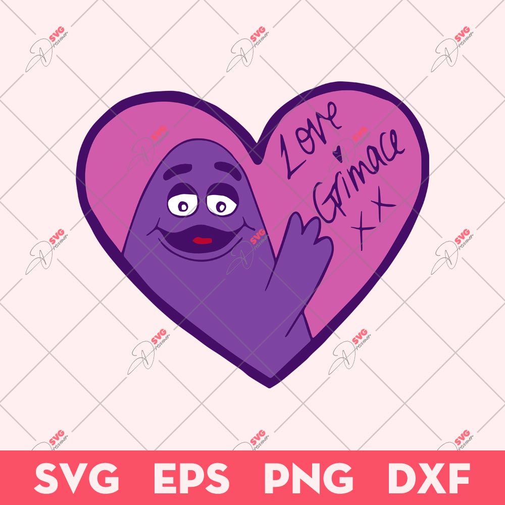 Grimace SVG, Amour Grimace Valentines SVG, Valentine's Day SVG