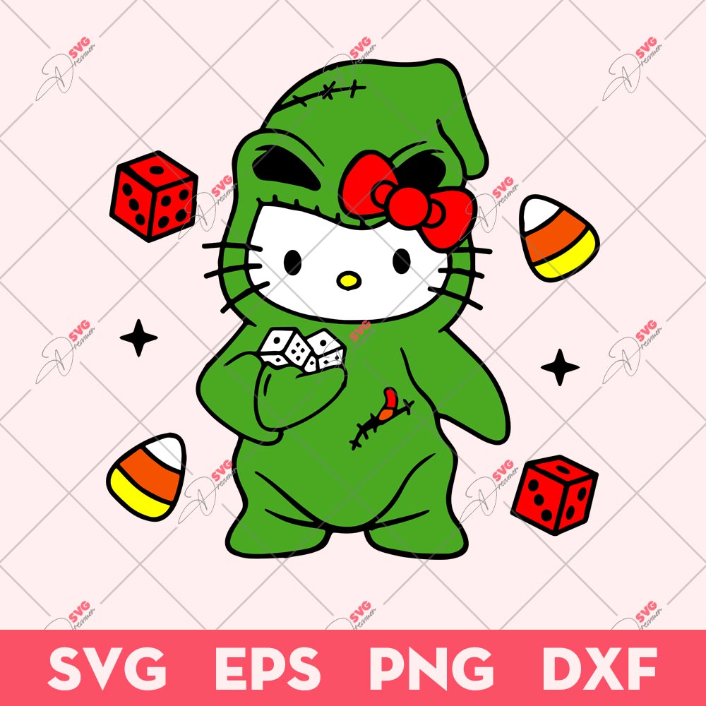 Hello Kitty X Oogie Boogie SVG, Hello Kitty Dice SVG, Oogie Boogie Dice SVG