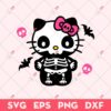 Hello Kitty Skeleton SVG, Hello Kitty Halloween SVG, Skeleton Halloween SVG