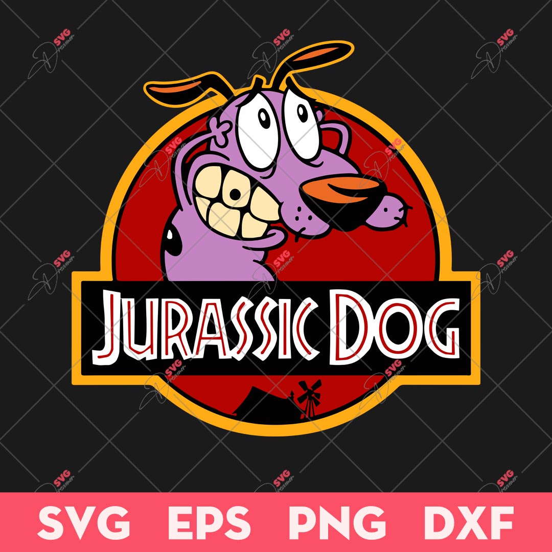 Jurassic Dog SVG, Funny Courage Dog SVG, Courage SVG