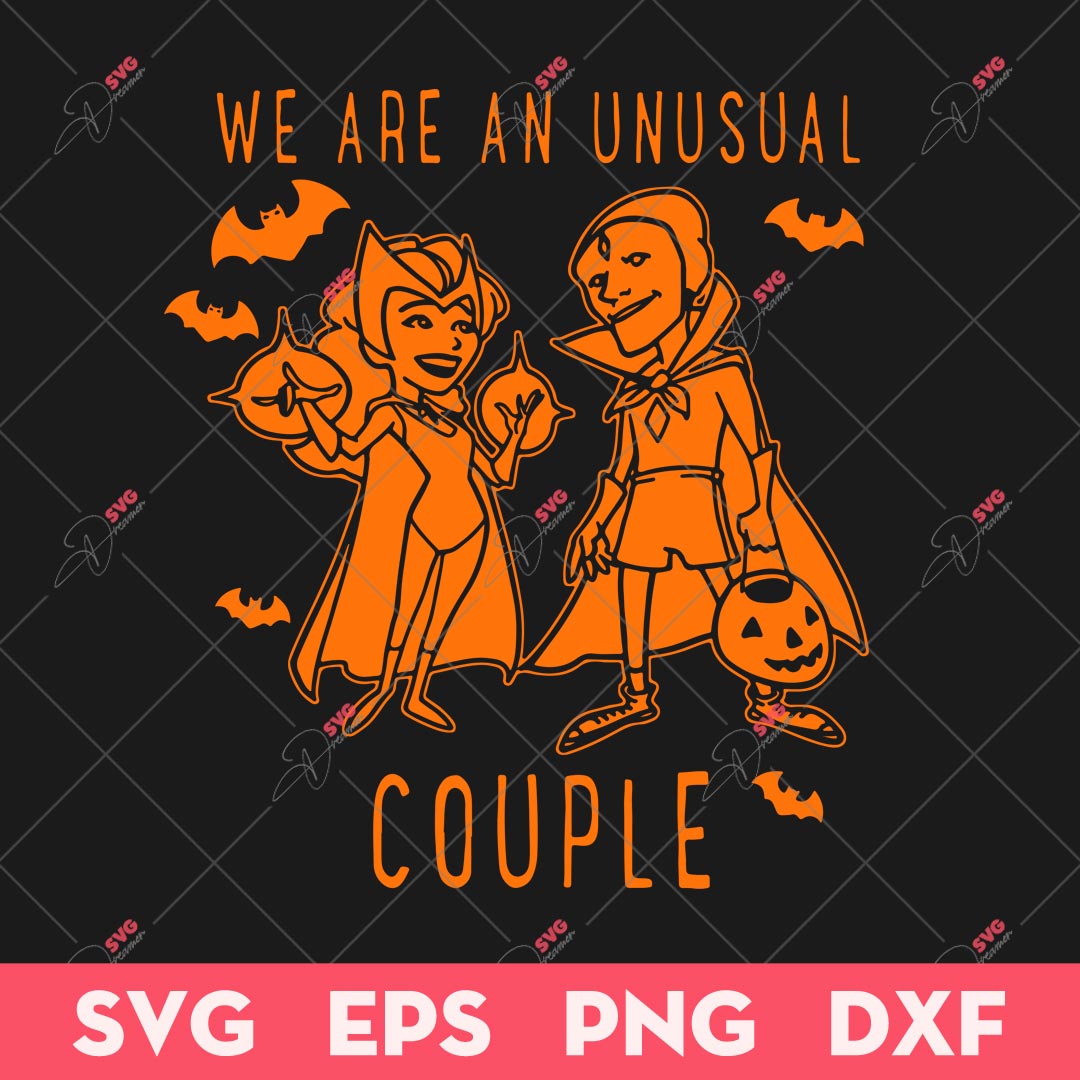 Marvel WandaVision Orange Sketch SVG, We're An Unusual Couple SVG, Halloween SVG