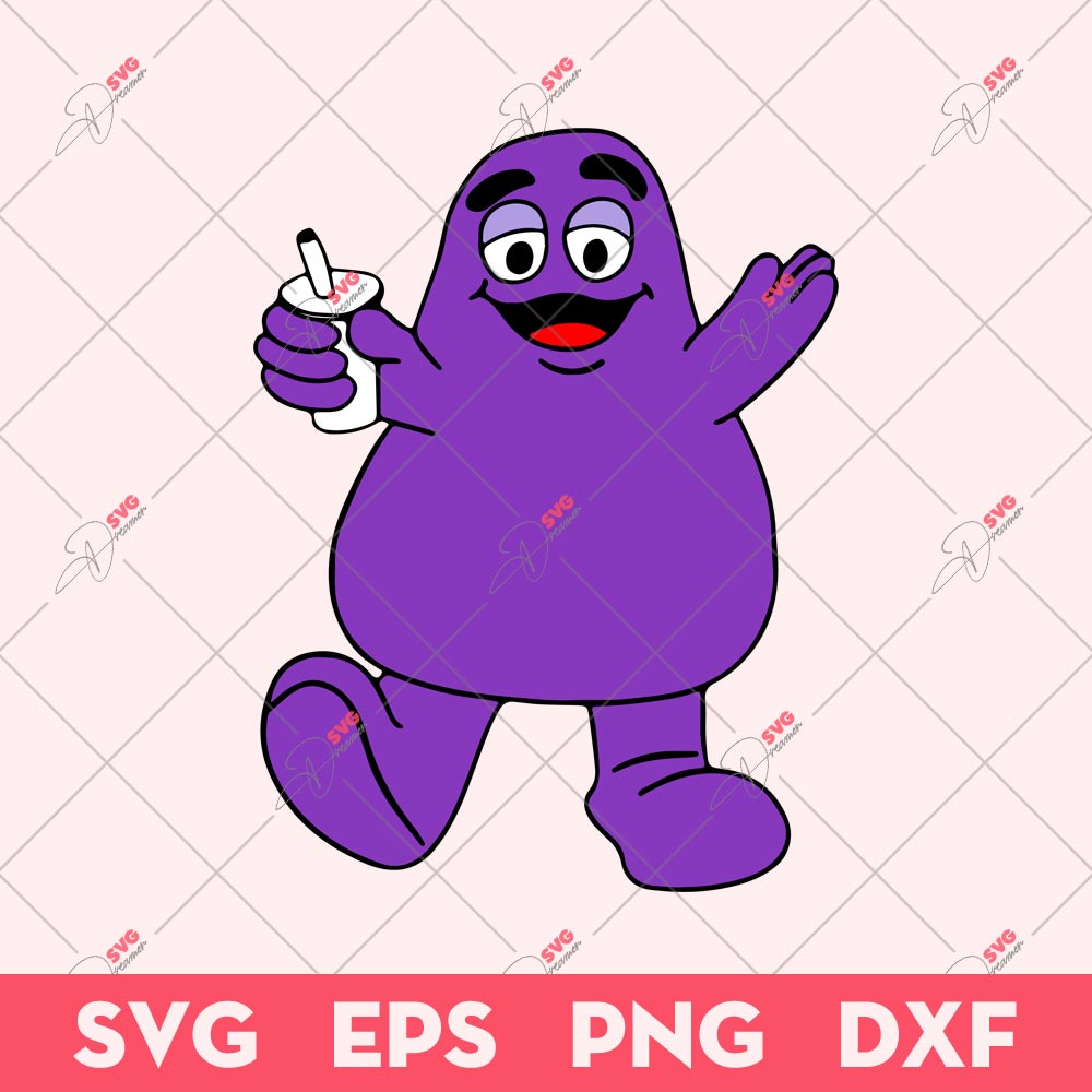 Mascotte De Restauration Rapide McDonald's Grimace SVG, McDonald's Grimace SVG, Trending SVG