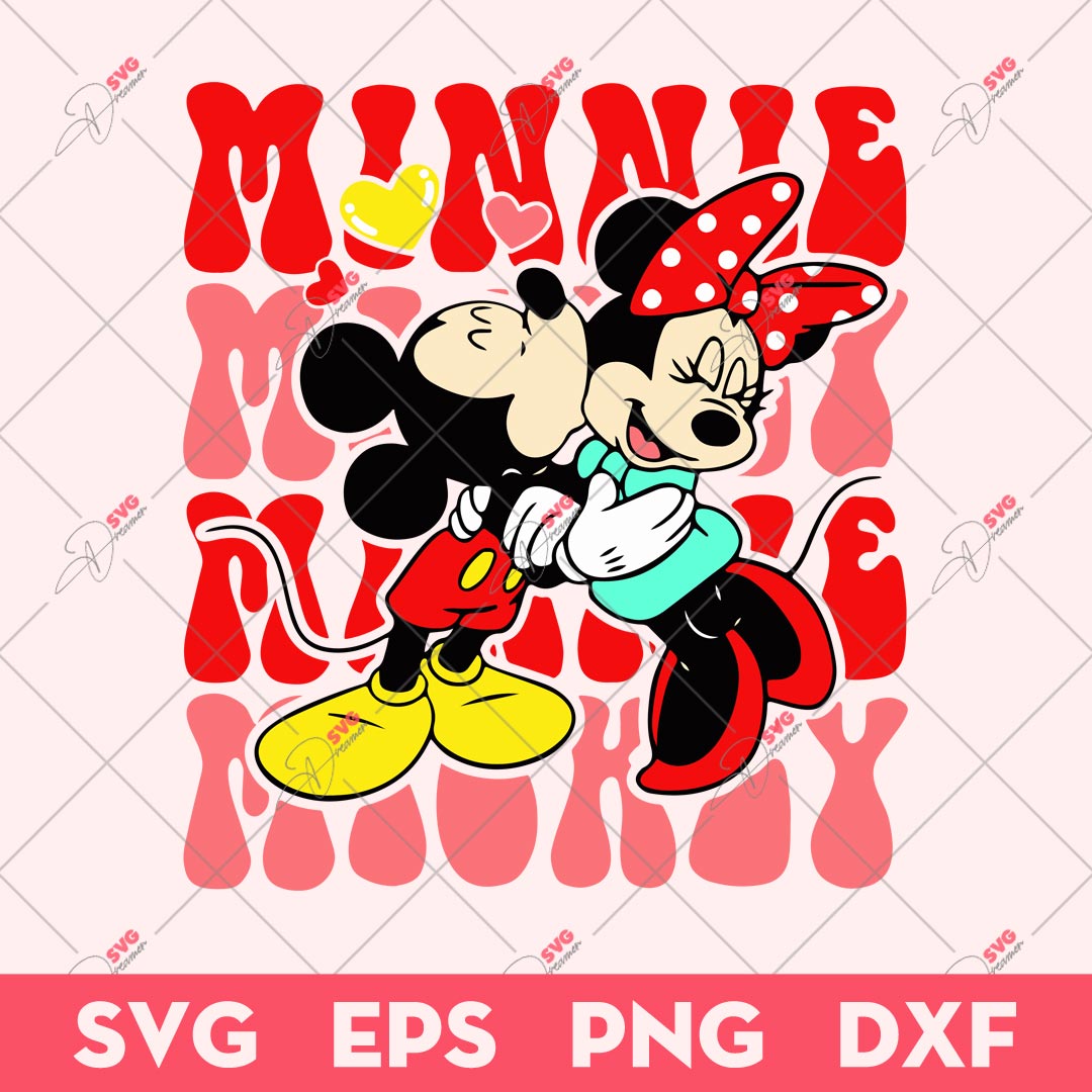 Mickey Minnie Valentine SVG, Valentine Day SVG, Disney Mouse Valentine SVG