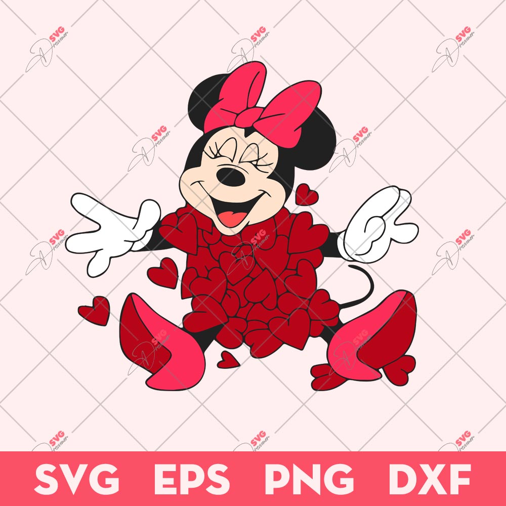 Minnie Mouse Valentines SVG, Disney Valentines SVG, Disney Minnie Love SVG