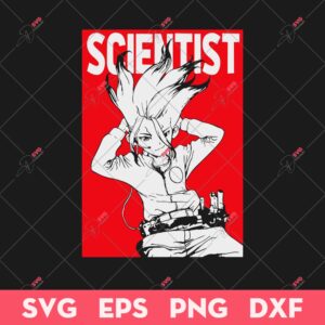 Senku Ishigami Scientist SVG, Dr Stone SVG, Senku Ishigami Manga Anime SVG