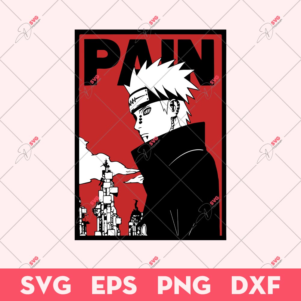 Uzumaki Nagato SVG, Pain Akatsuki SVG, Naruto Anime SVG