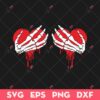 Valentine Skeleton Hands SVG, Skeleton Hands Hold Heart Boobs SVG, Valentine Day SVG