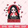 Wednesday Addams Valentine SVG, Wednesday Addams SVG, Valentine's Day SVG