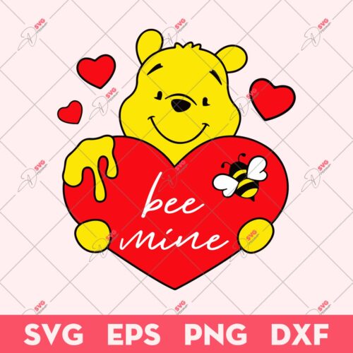 Winnie Pooh Valentine SVG, Valentine Day SVG, Winnie Pooh SVG