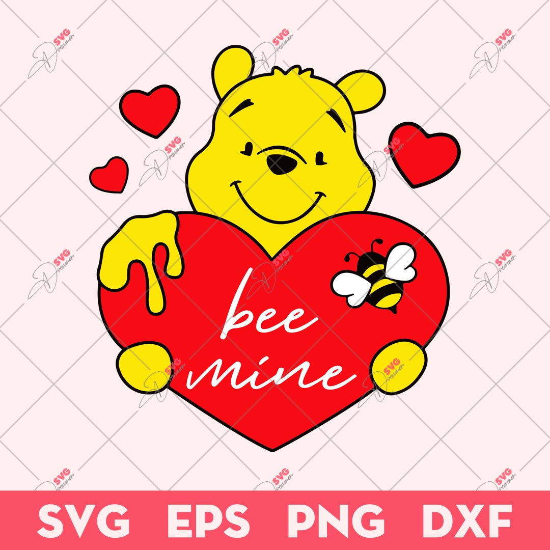 Winnie Pooh Valentine SVG, Valentine Day SVG, Winnie Pooh SVG