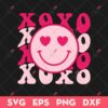 XOXO Happy Face Valentine SVG, Valentine Day SVG, Love Eyes Smiley Happy Face Xoxo SVG