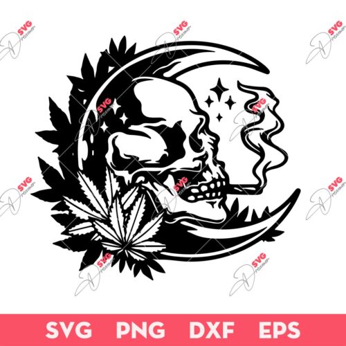 420 Marijuana Skull SVG, 420 Skull Weed SVG, Skull Cannabis SVG