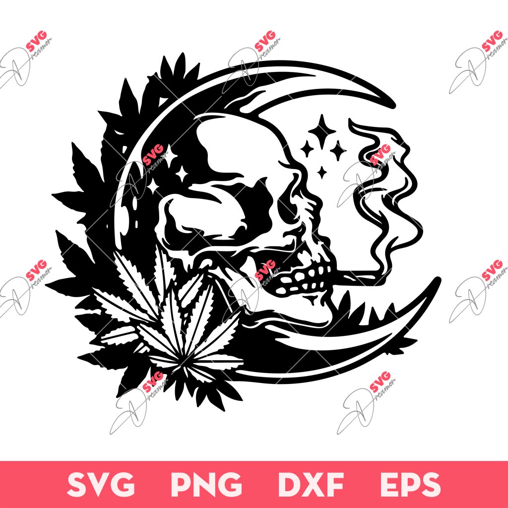420 Marijuana Skull SVG, 420 Skull Weed SVG, Skull Cannabis SVG