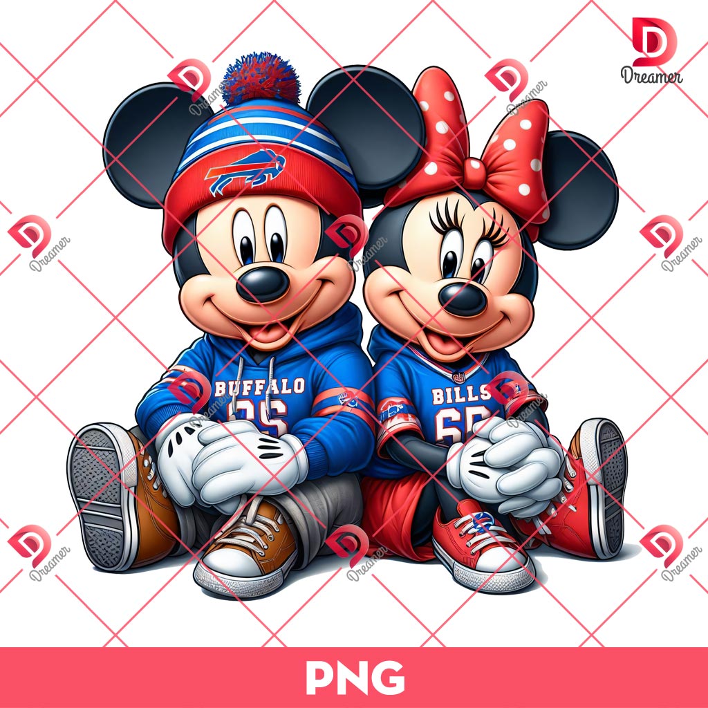 Mickey And Minnie Buffalo Bills PNG, Disney Mouse Sport PNG, Mickey Minnie Buffalo Bills Football PNG