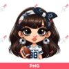 Cartoon Girl Dallas Cowboys Football PNG, Cute Girl Dallas Cowboys Fan PNG