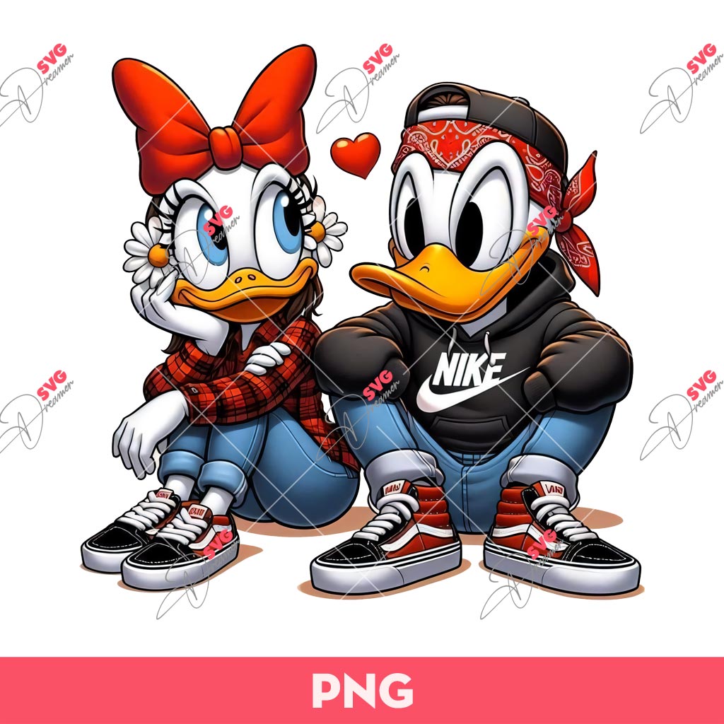 Chicano Donald And Daisy Duck PNG, Disney Donald Daisy Duck Nike Sport PNG