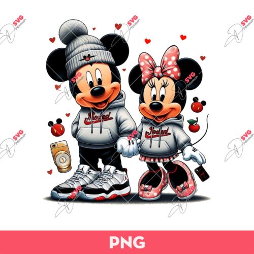Chicano Mickey And Minnie Mouse Valentine PNG, Disney Mouse Valentine PNG, Mickey Minnie Chicano PNG