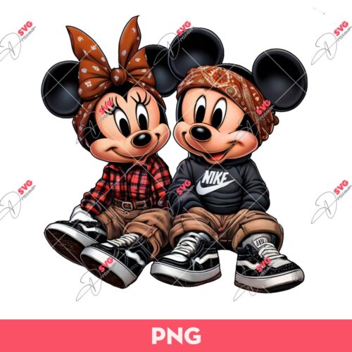 Chicano Mickey Minnie Mouse PNG, Disney Mouse PNG, Chicano Mouse Valentine PNG