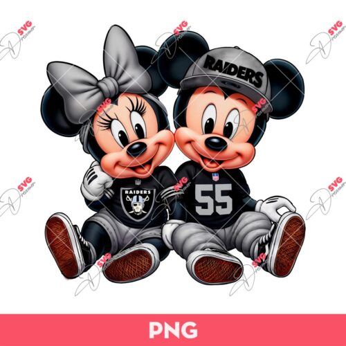 Chicano Mickey Minnie PNG, Disney Mickey And Minnie Sport PNG, Mickey Minnie Las Vegas Raiders Football PNG