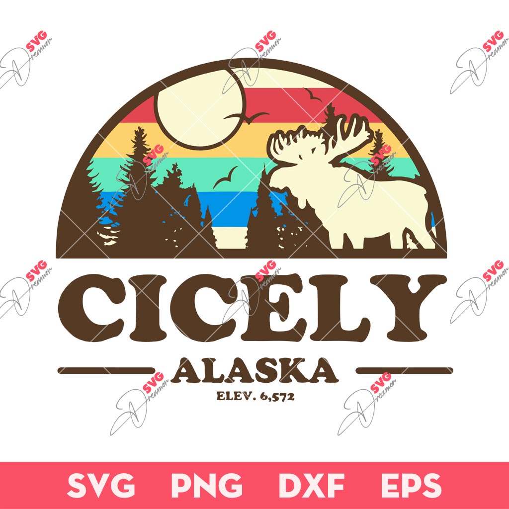 Cicely Alaska Elev 6572 SVG, Cicely Alaska SVG, Northern Exposure SVG