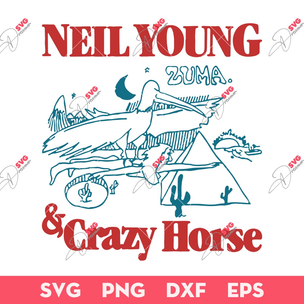 Classic 70s Neil Young & Crazy Horse SVG, Neil Young SVG, Crazy Horse SVG