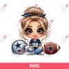 Cute Cartoon Girl Blonde Hair Dallas Cowboys Fan PNG, Dallas Cowboys Football PNG