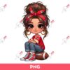 Cute Cartoon Girl Kansas City Chiefs Football Fans PNG, Cute Girl KC Chiefs PNG
