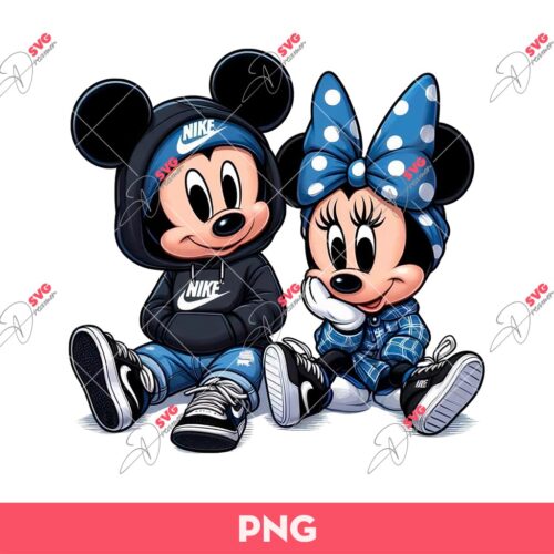 Cute Mickey And Minnie Mouse PNG, Chicano Disney Mouse PNG, Mickey Minnie Nike Logo PNG