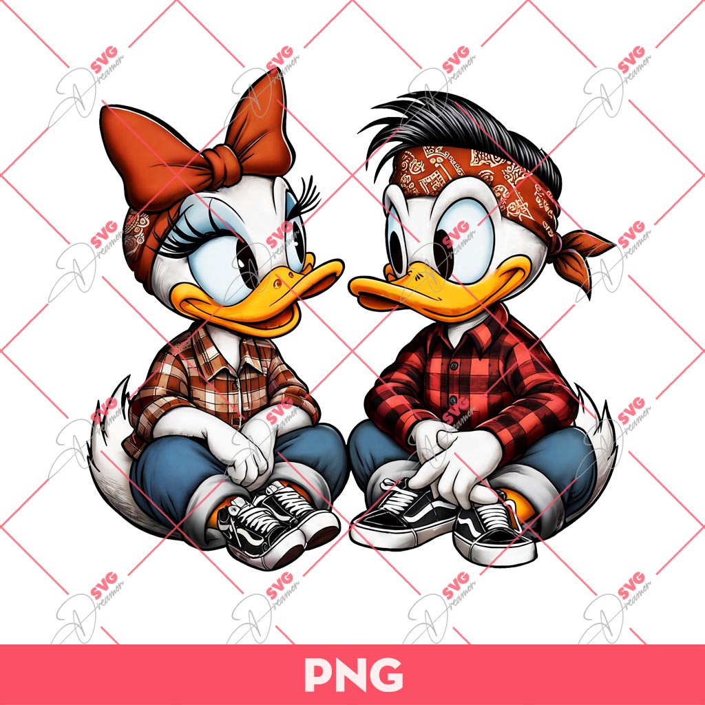 Chicano Cartoon Disney Donald And Daisy Duck PNG, Chicano Donald Daisy Duck PNG