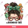 December Girl PNG, Messy Bun December Girl PNG