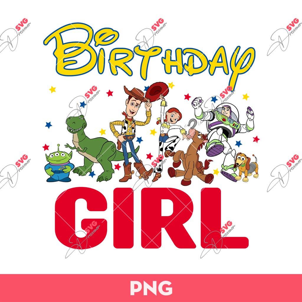 Disney Birthday Girl PNG, Disney Characters Birthday PNG, Disney Vacation PNG