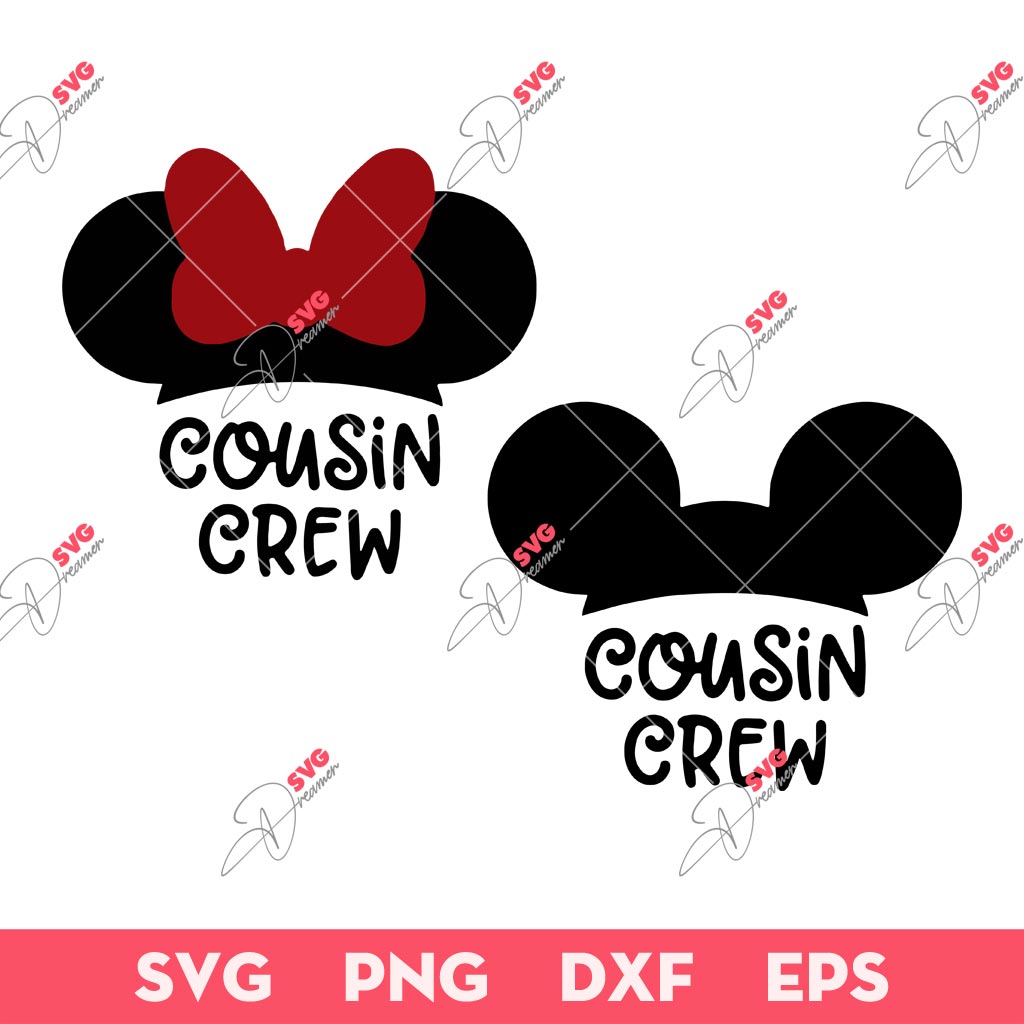 Disney Cousin Crew Baseball SVG, Mickey And Minnie Mouse Cousin Crew SVG