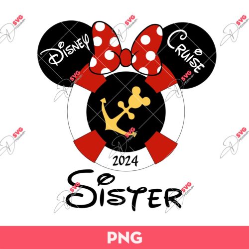 Disney Cruise Sister 2024 PNG, Disney Minnie Mouse PNG, Minnie Mouse Sister 2024 PNG