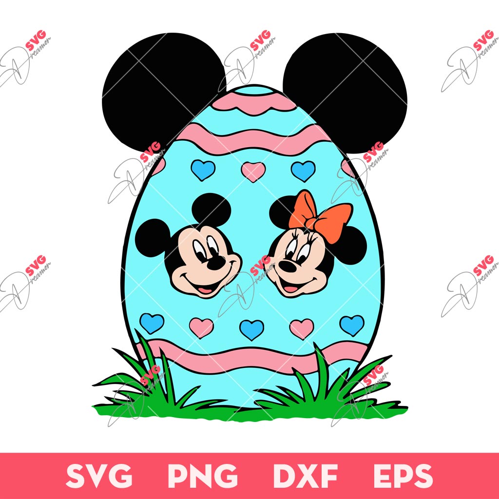 Disney Mickey Minnie Mouse Easter Egg SVG, Happy Easter Mickey Minnie SVG, Disney Easter Egg SVG