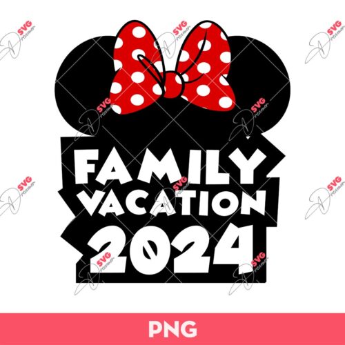 Disney Minnie Mouse Family Vacation 2024 PNG, Family Vacation 2024 PNG, Disney Minnie Mouse Family PNG