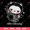Hello Kitty X Wednesday Addams SVG, Hello Kitty SVG, Wednesday Addams SVG